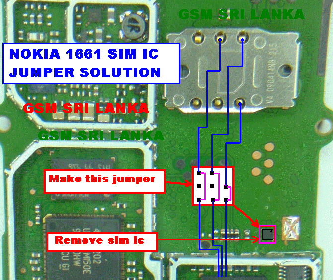 Mobile Phone Fix User Manual and Applications Nokia 1661 Sim IC Jumper