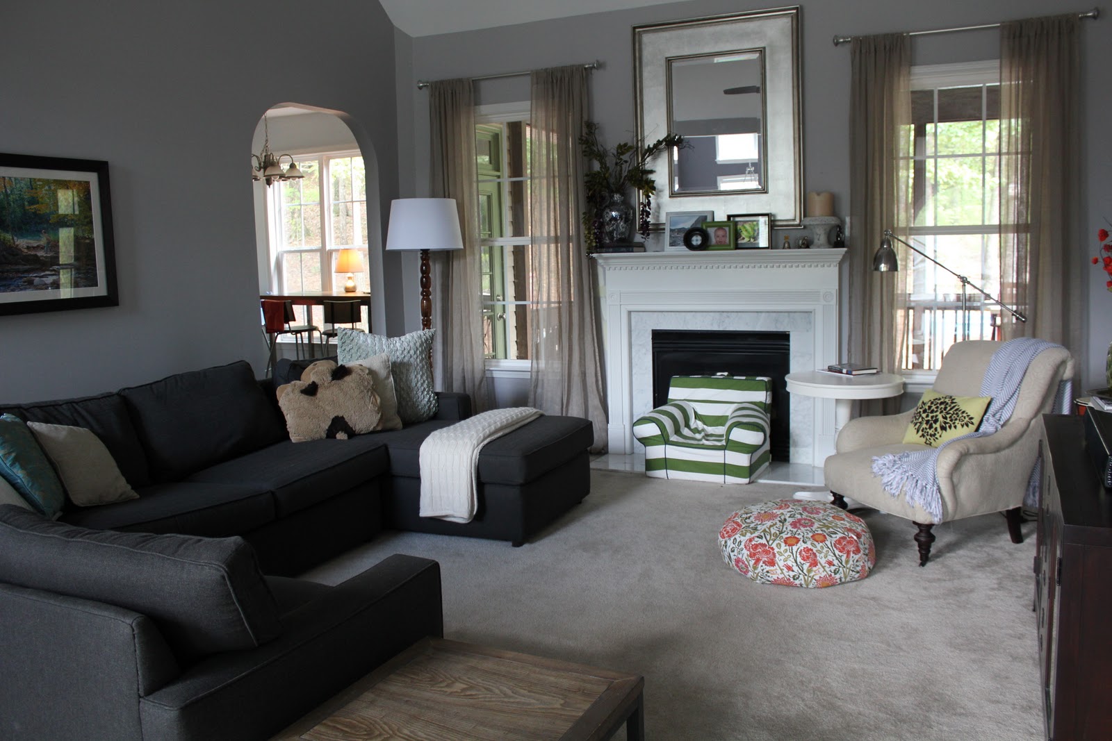 Simple Grey Painted Living Rooms Placement Cute Homes