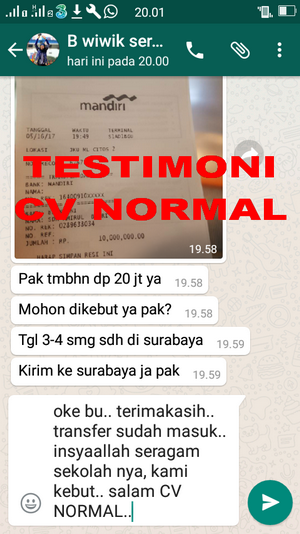 TESTIMONI PEMBELI BAJU SERAGAM SEKOLAH CV NORMAL