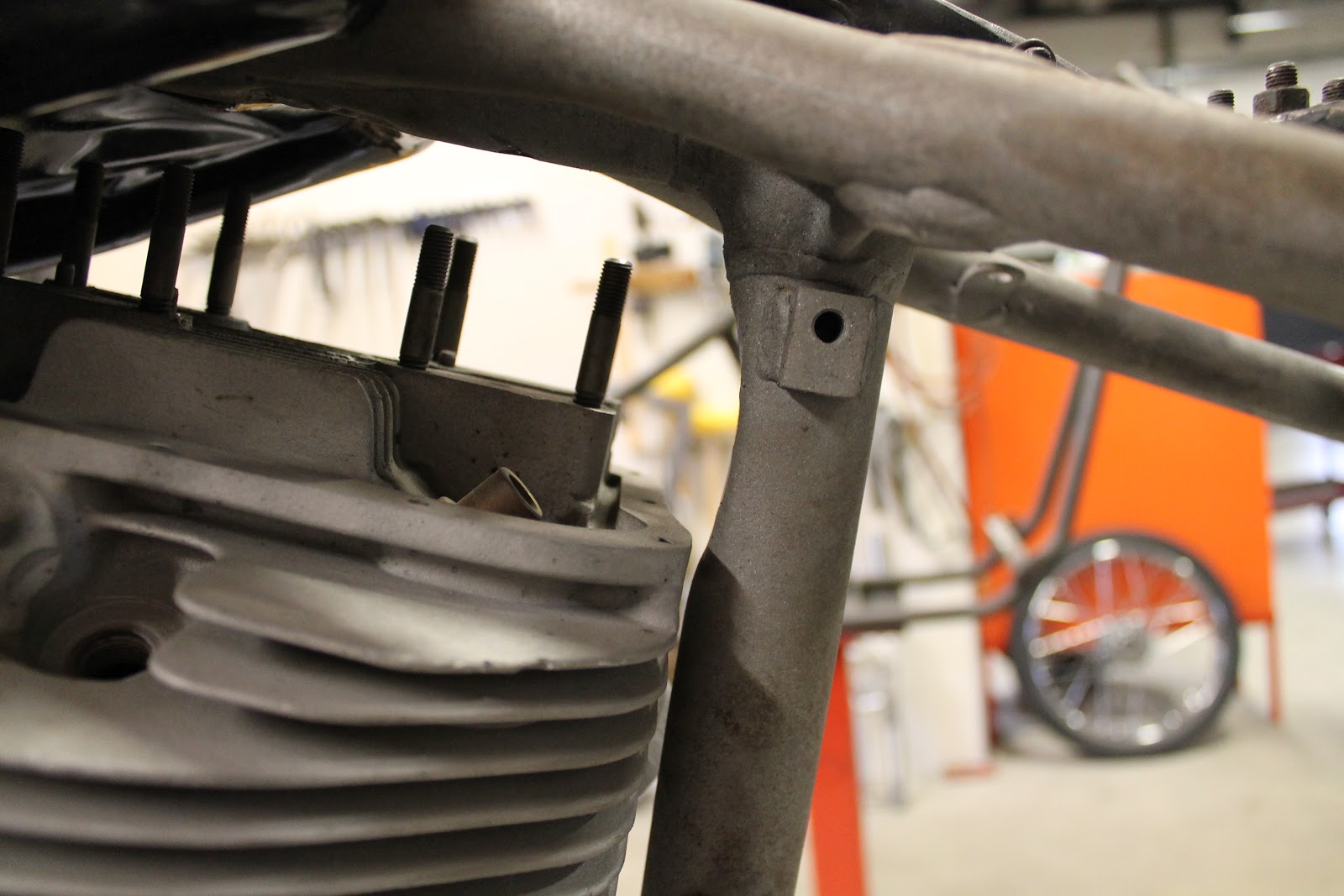 Restored Motorcycle Style 51 PANEAD FRAME SEAT TUBE REPAIR PROCESS