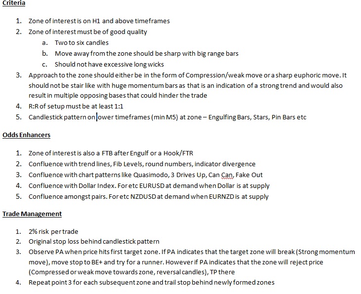 forex trading plan sample