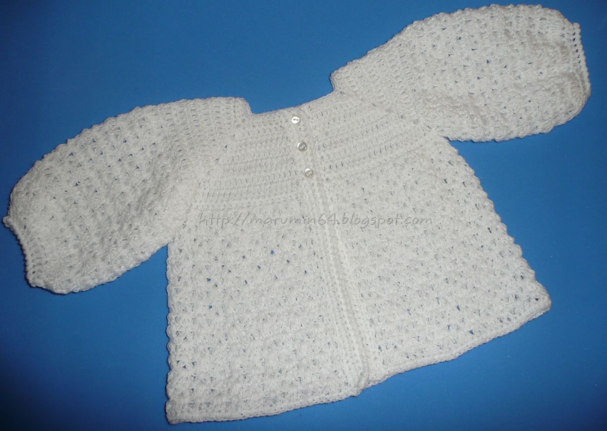 Marumin Crochet Chaquetita Blanca Canesú Cuadrado 222 / Square Yoke