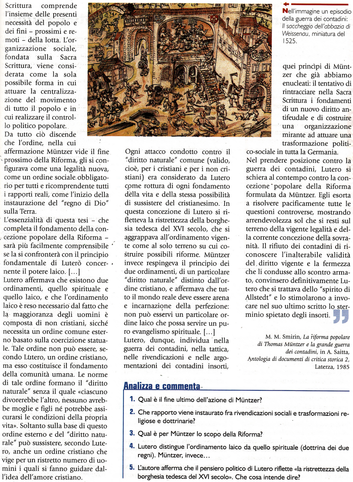 La Riforma protestante Thomas Müntzer e la rivolta dei contadini