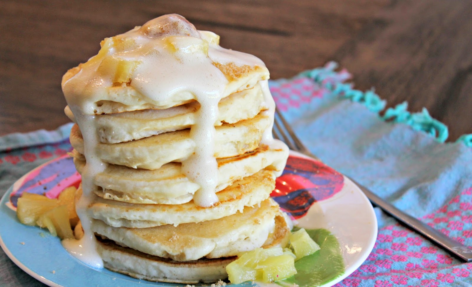 Made It. Ate It. Loved It. Pineapple Upside Down Pancakes with Vanilla Cream Syrup and Cinnamon