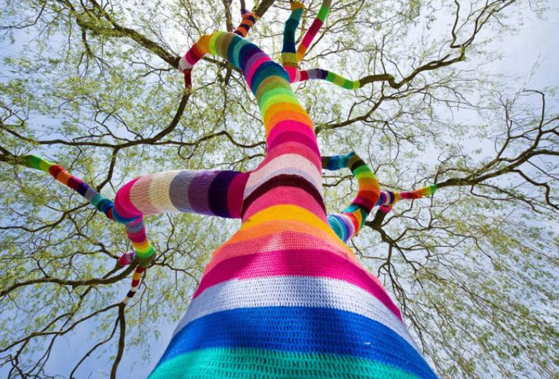 Playing in the Attic Yarn Bombing Venus Bay