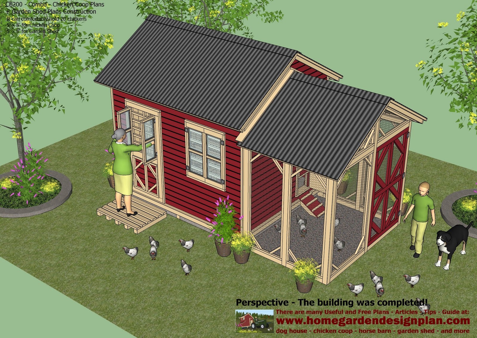 CB200 - Combo Plans - Chicken Coop Plans Construction + Garden Sheds ...