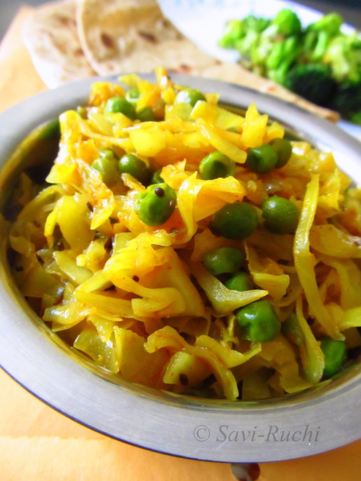SaviRuchi Cabbage Sabzi Patta gobhi sabzi Cabbage Palya