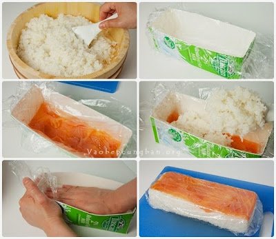 Cách làm sushi cá Hồi Nhật Bản5