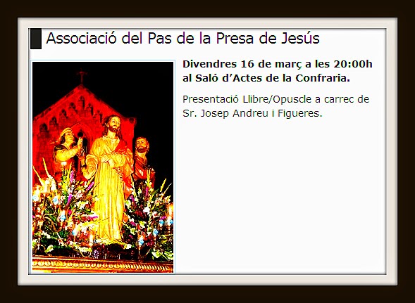 2012.- Associació del Pas "La Presa de Jesús". Confraria de Pescadors. Setmana Santa de Tarragona.