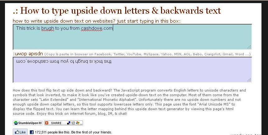 Upside down text in word image