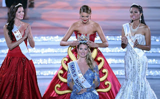 The new Spanish beauty queen, Mireia Lalaguna Royo, 23, is a young pharmacology student from Barcelona, who has captured the crown in tears and applause among 114 candidates at Sanya island in Hainan, China on Saturday, December 19, 2015.