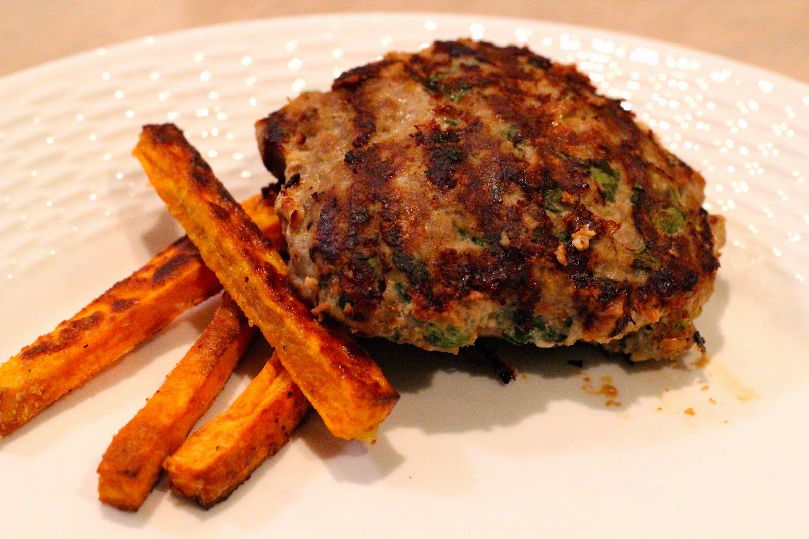 Imperfect Polish Arugula Turkey Burgers & Sweet Potato Fries