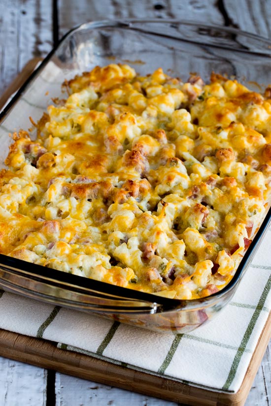 LowCarb Ham and Cauliflower Casserole au Gratin (Video) Kalyn's Kitchen