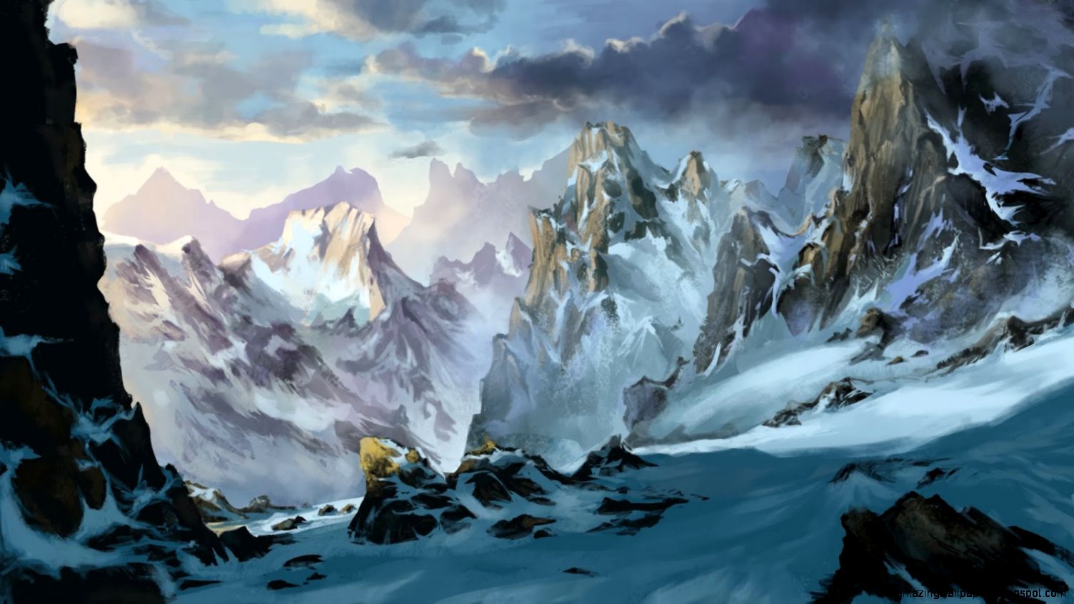 Snowy Mountain Painting Snowy Mountain Painting