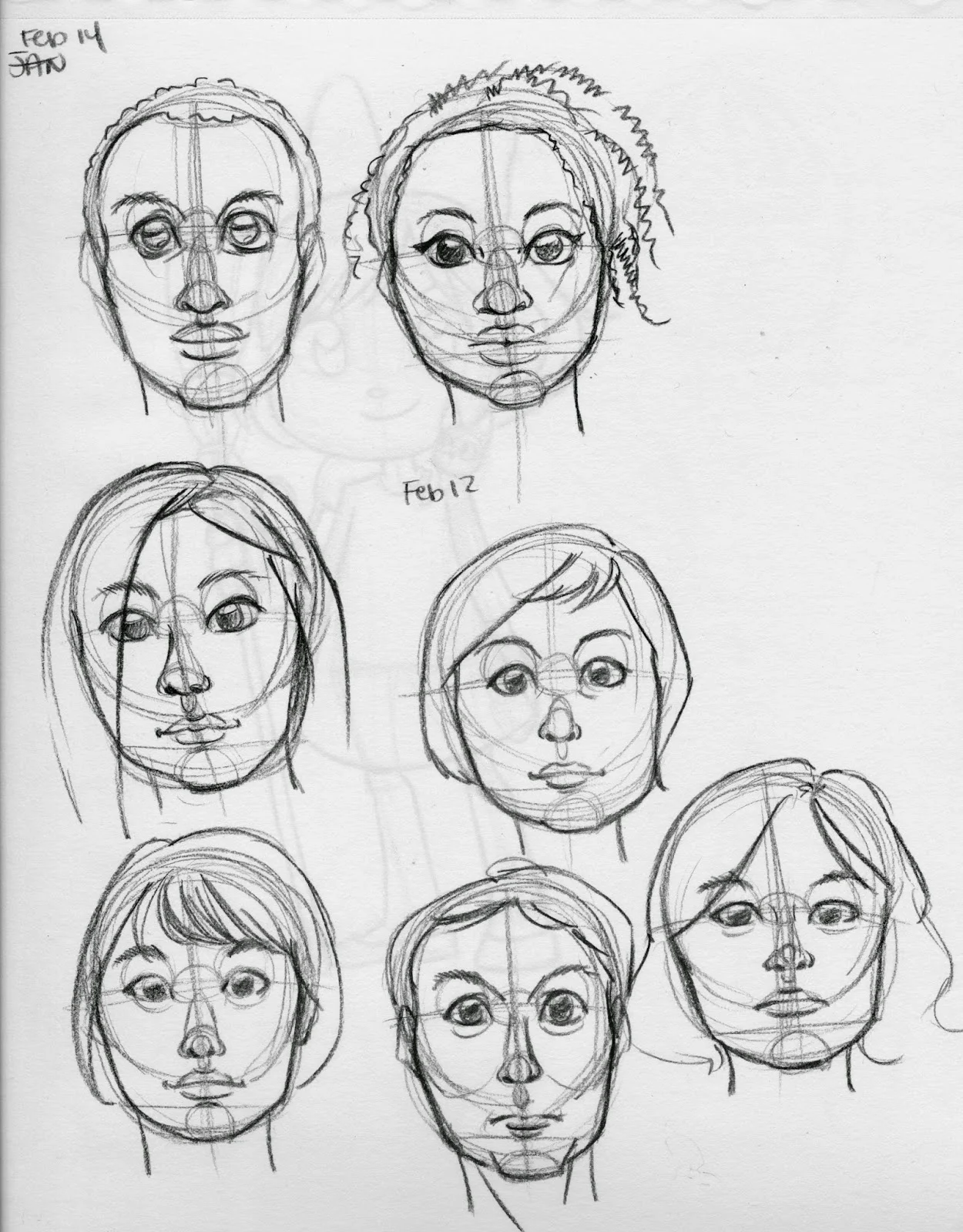 facial studies, Becca Hillburn, face construction