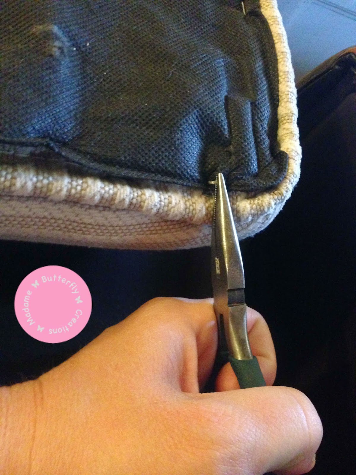 Madame Butterfly Chalky Paint DIY Recovering Chair Cushions Easy