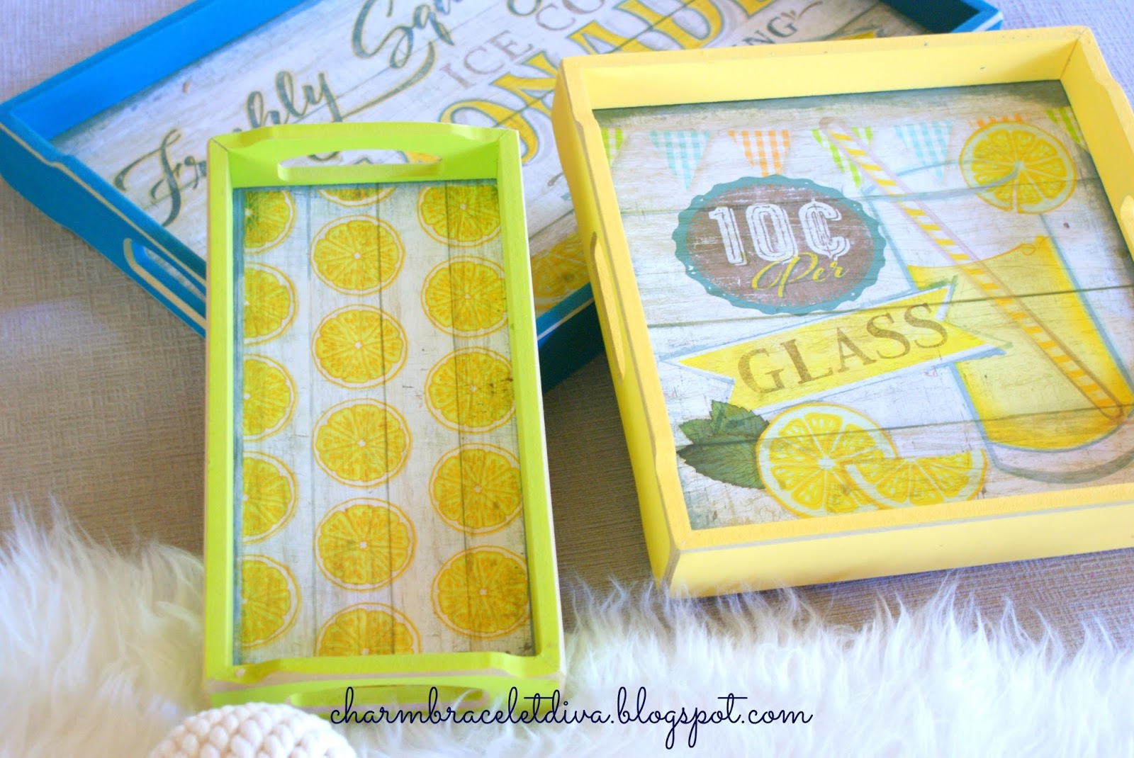 Our Hopeful Home Vintage Inspired Freshly Squeezed Lemonade Serving Trays