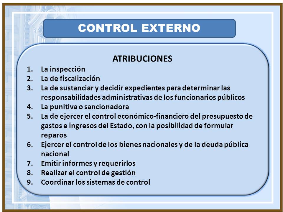 Control InternoExterno; Lugar de Control