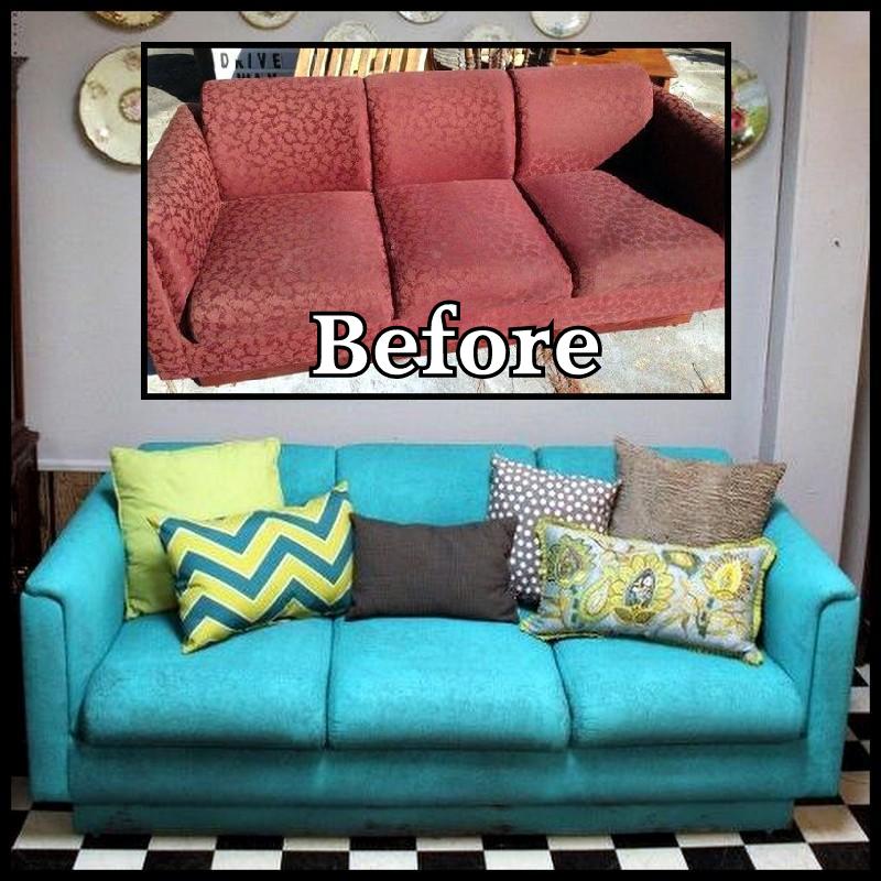 Dollar Store Crafter Turn An Old Ugly Sofa/Couch Into A Beautiful One