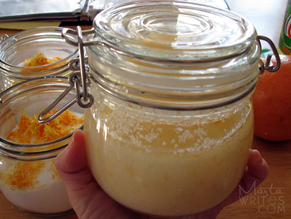 marta writes citrus salt body scrub recipe
