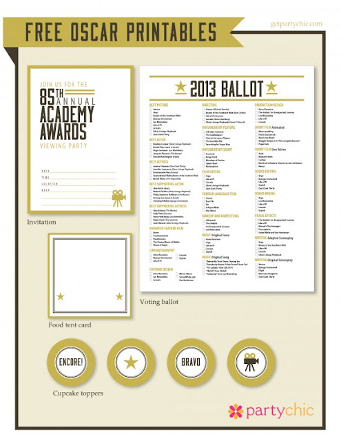 Be Different...Act Normal: Oscar Party Printables [Academy Awards]