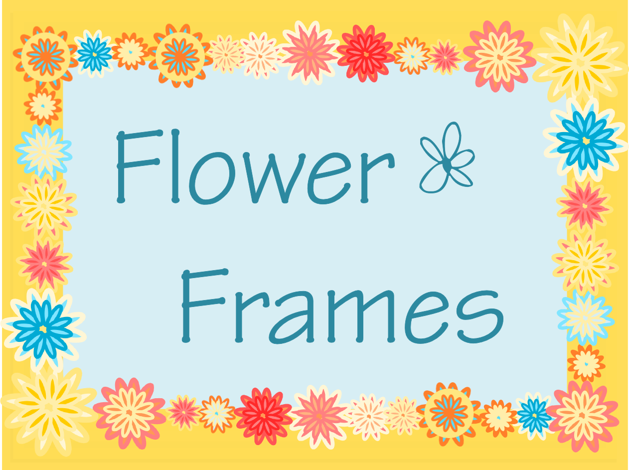 free digital scrapbooking flower frames colorful flower frame png