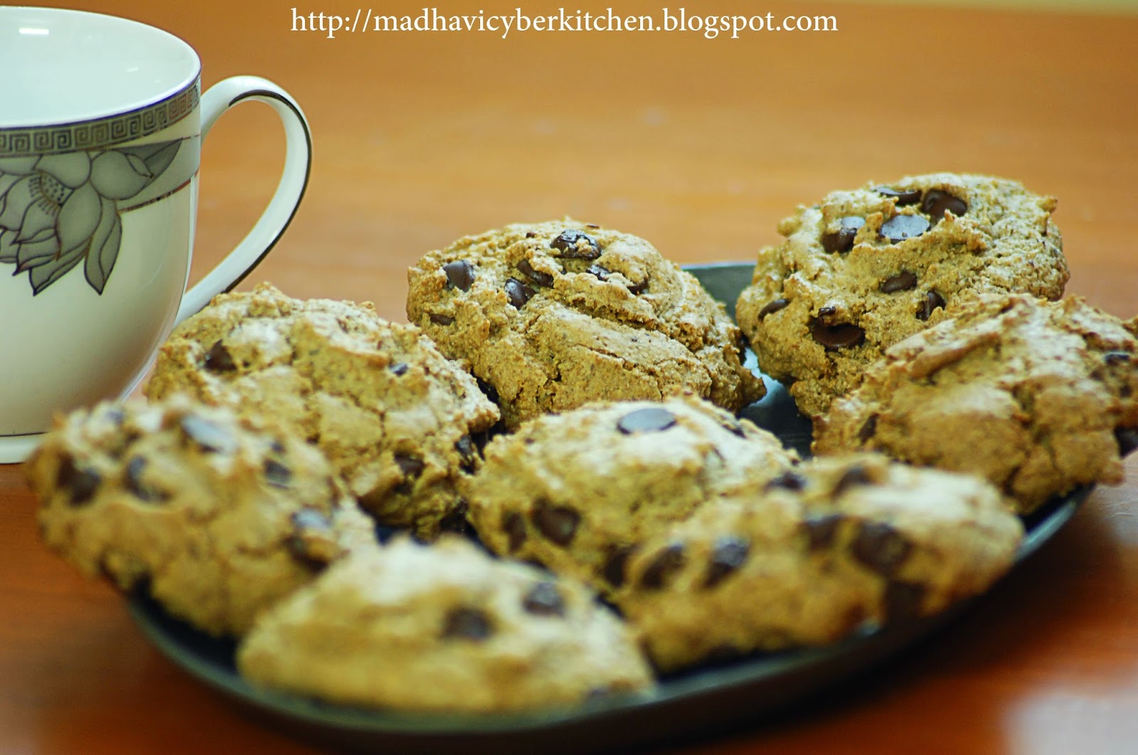 Madhavi's Cyber Kitchen Rye flour Chocolate Chip Cookies