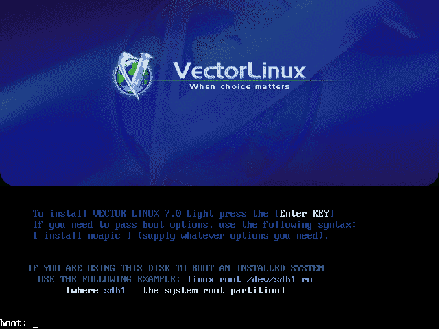 Vector Linux 7.0 Light Edition: Tutorial Screenshot (How to Install)