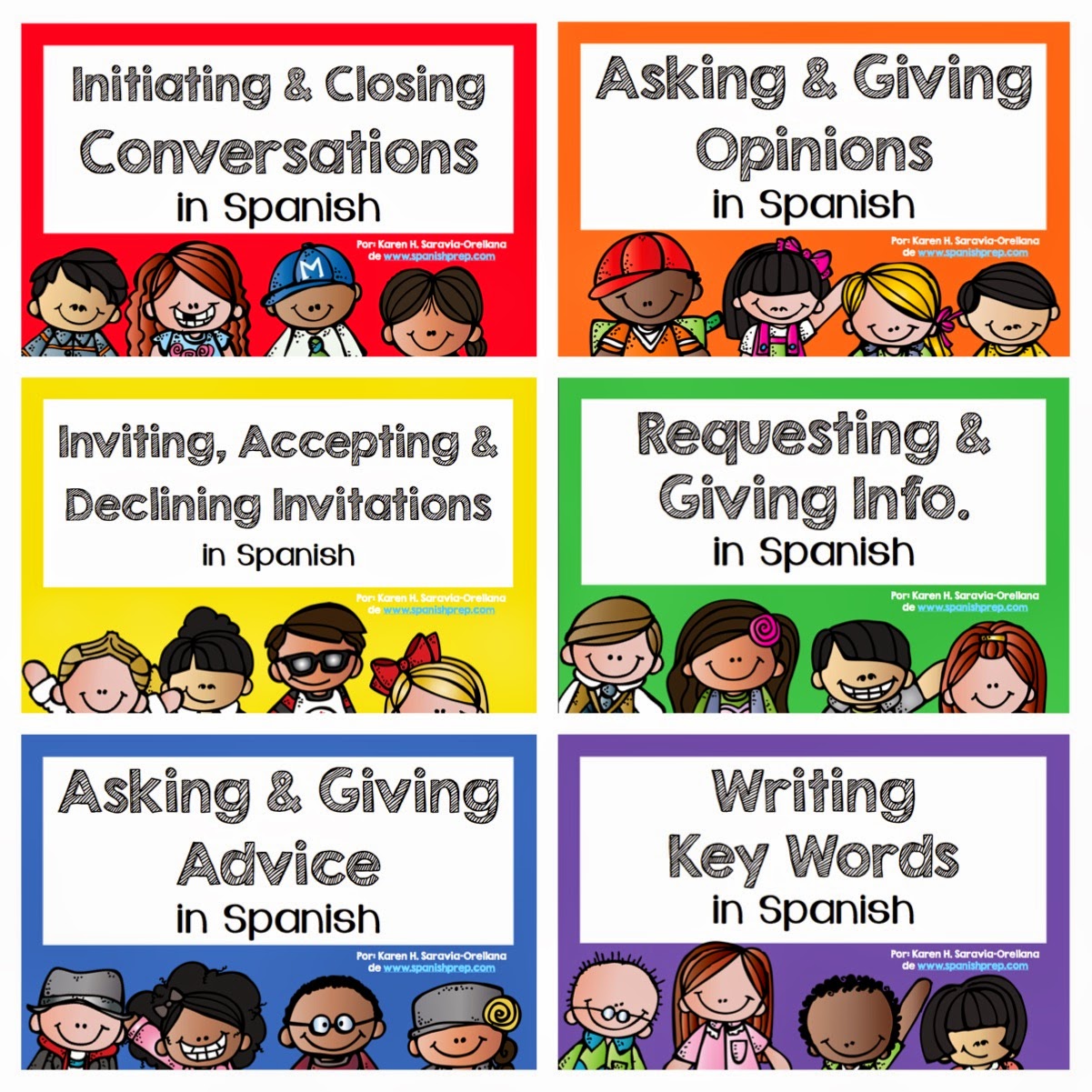 SpanishPrep Blog Spanish Speaking Cues for class conversations BUNDLE