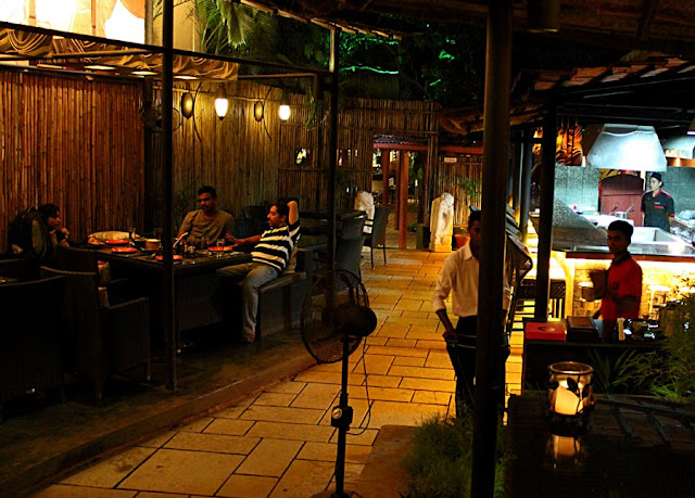 restaurant shack interior in Goa