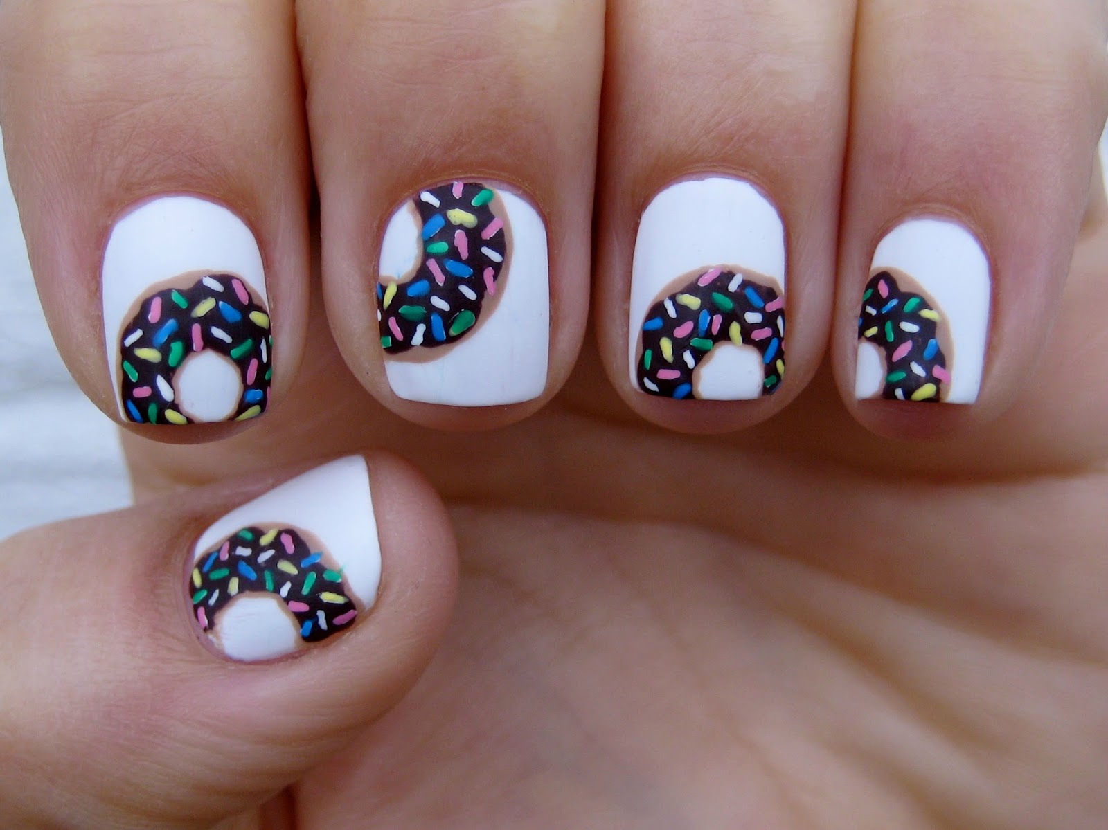 Chocolate Sauce and Sprinkles Nail Art for Short Nails - wide 9