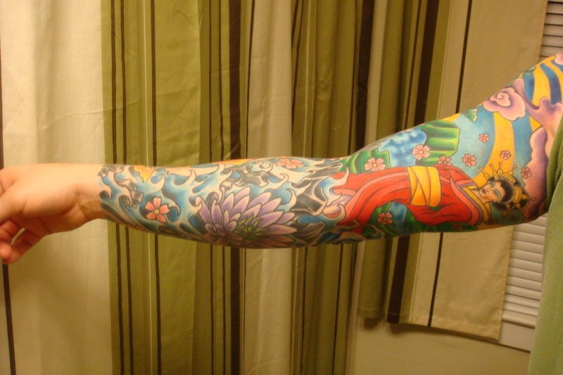 sleeve japanese tattoo tattoos colorful vegetation bright designs requiem influences