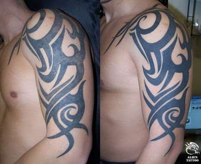 tribal arm tattoos for men