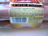 Ingredientes y valores nutricionales de las salchichas de pavo pollo Hacendado de Mercadona