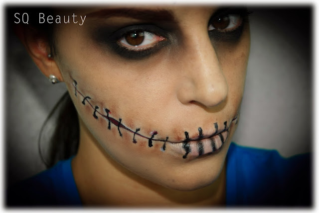 Maquillaje Halloween Gótico Cosido Gothic Stitched makeup Silvia Quiros