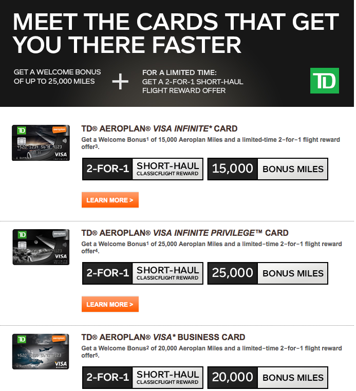 Rewards Canada TD Canada Trust Aeroplan Cards officially
