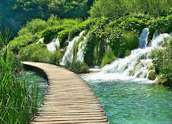 Jalan Setapak di danau Plitvice, Kroasia