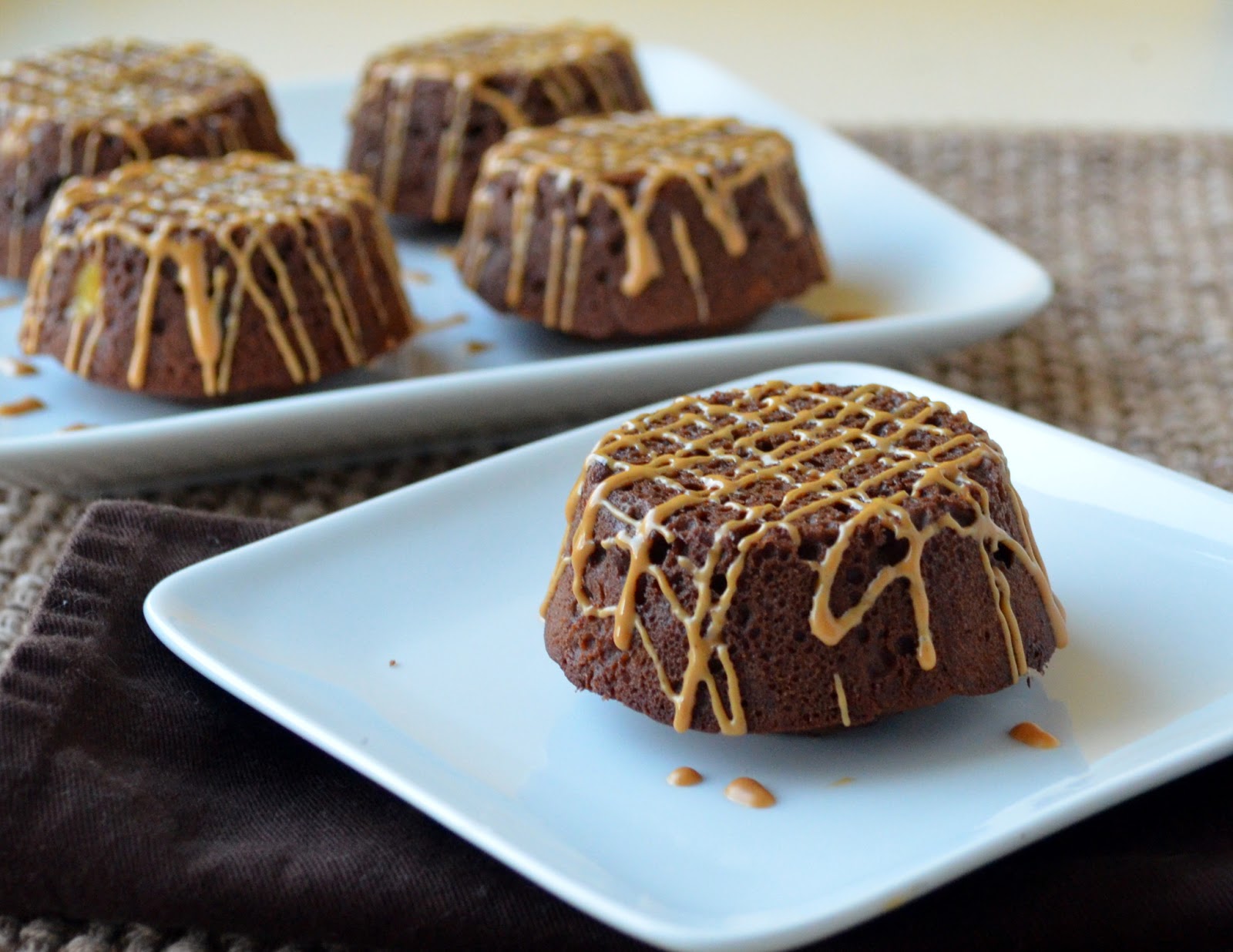 Banana Brownies with Peanut Butter Drizzle Searching for Dessert