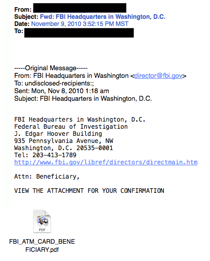 FBI phishing example