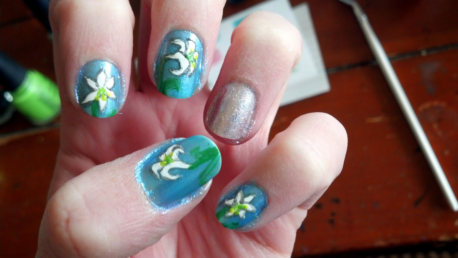 The Nail Diaries Easter Lilies Nail Art