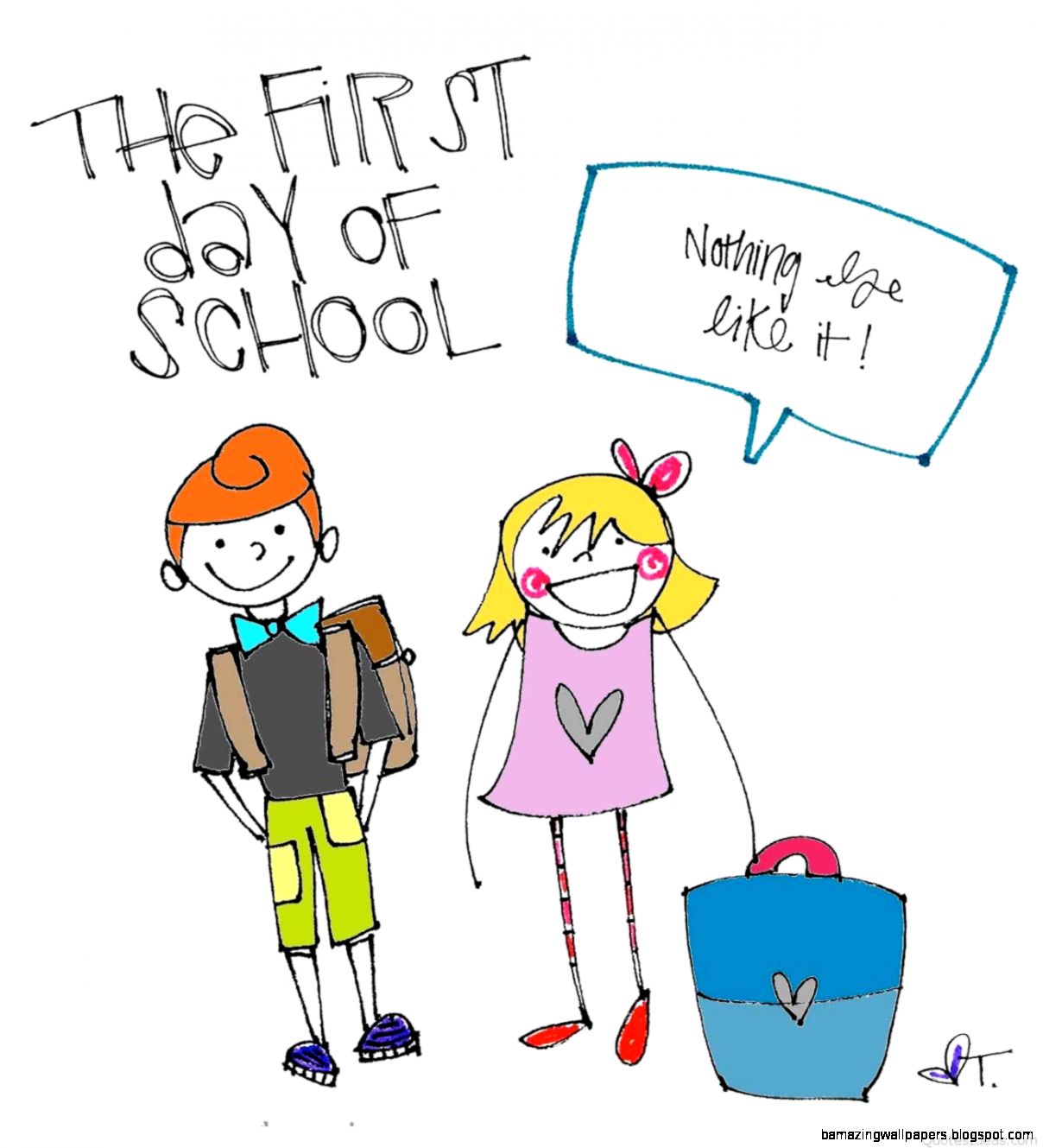 First day of school cartoon First day of school cartoon