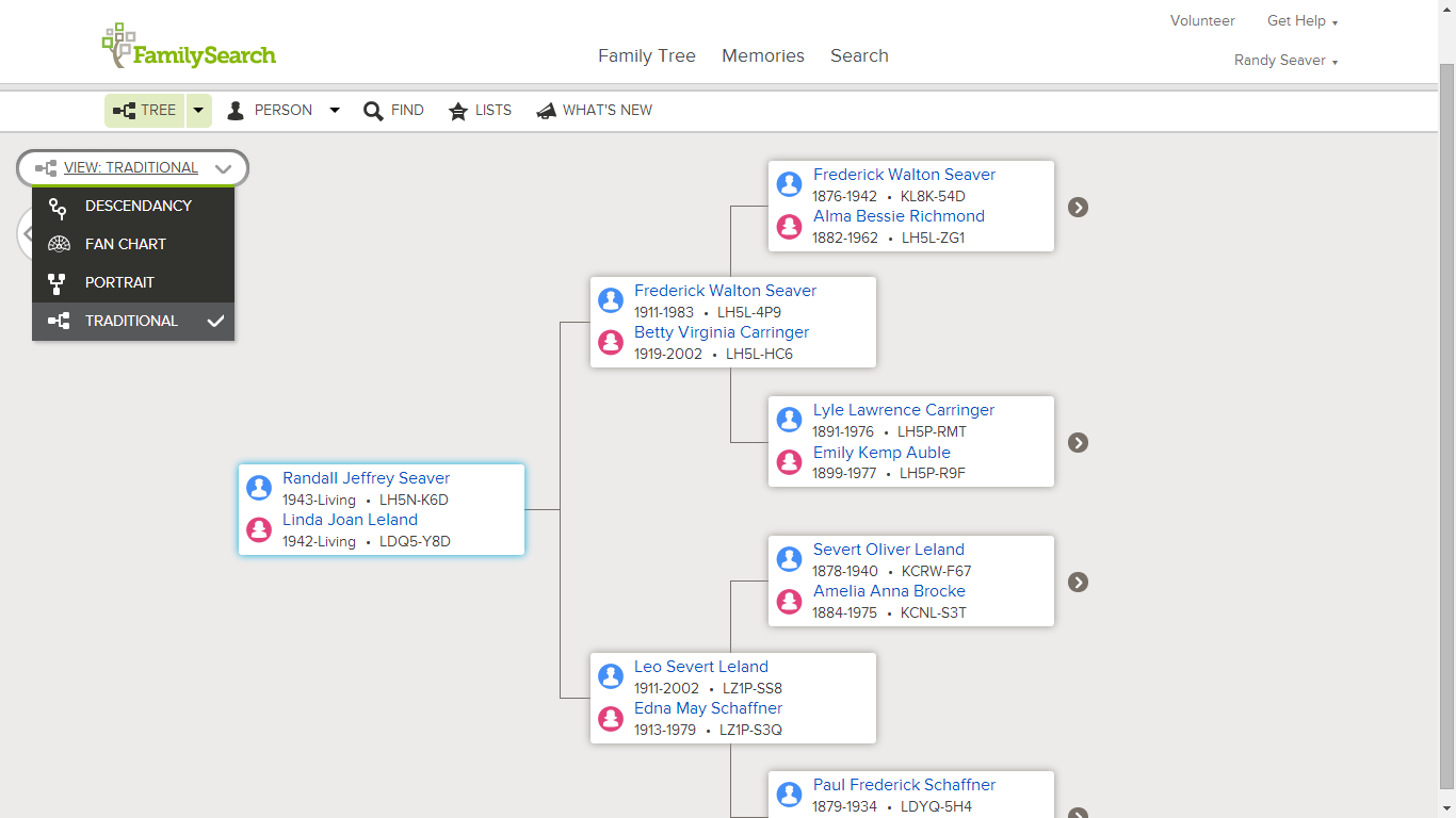 GeneaMusings New Options on FamilySearch Family Tree "Tree View"