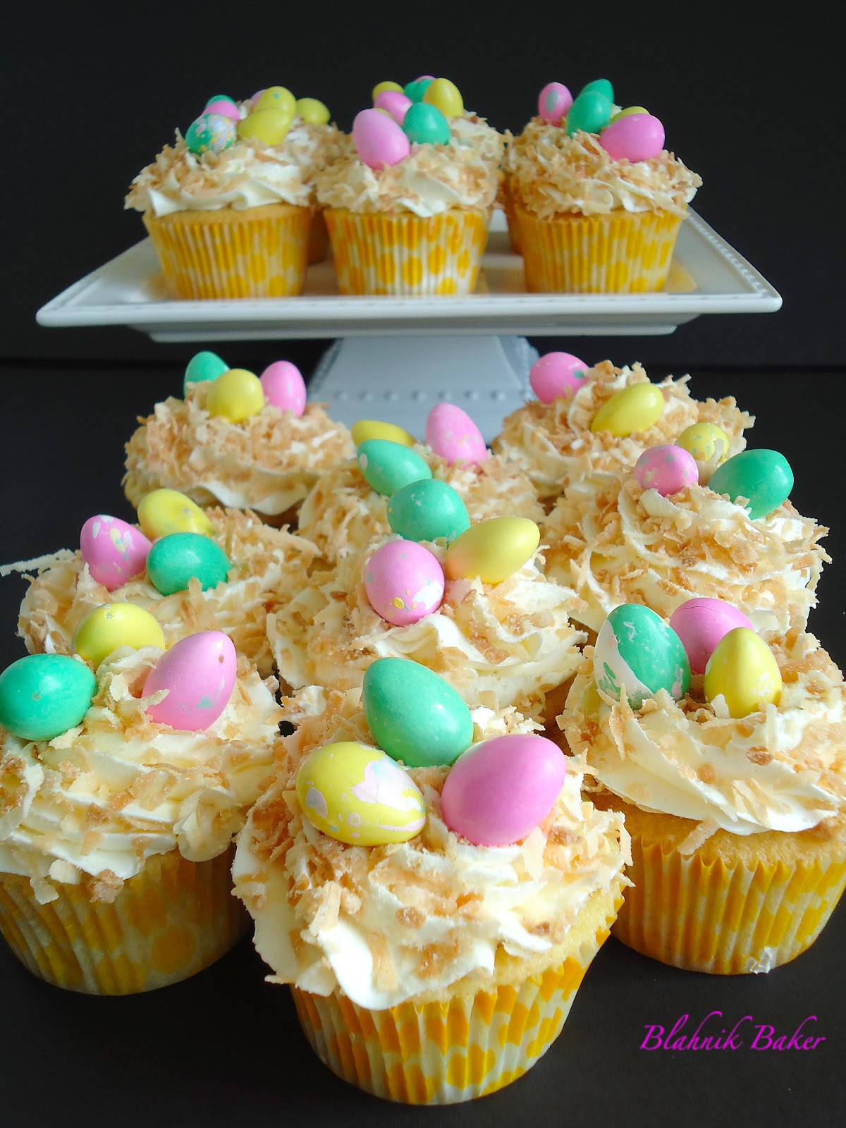 Coconut Cupcakes {Bird Nest Cupcakes} Blahnik Baker