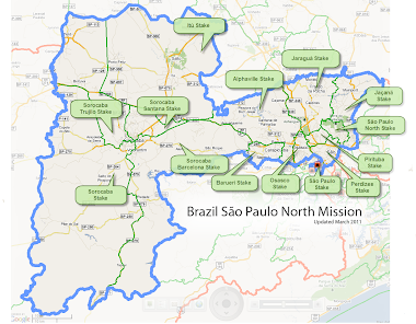 Map of São Paulo North Mission