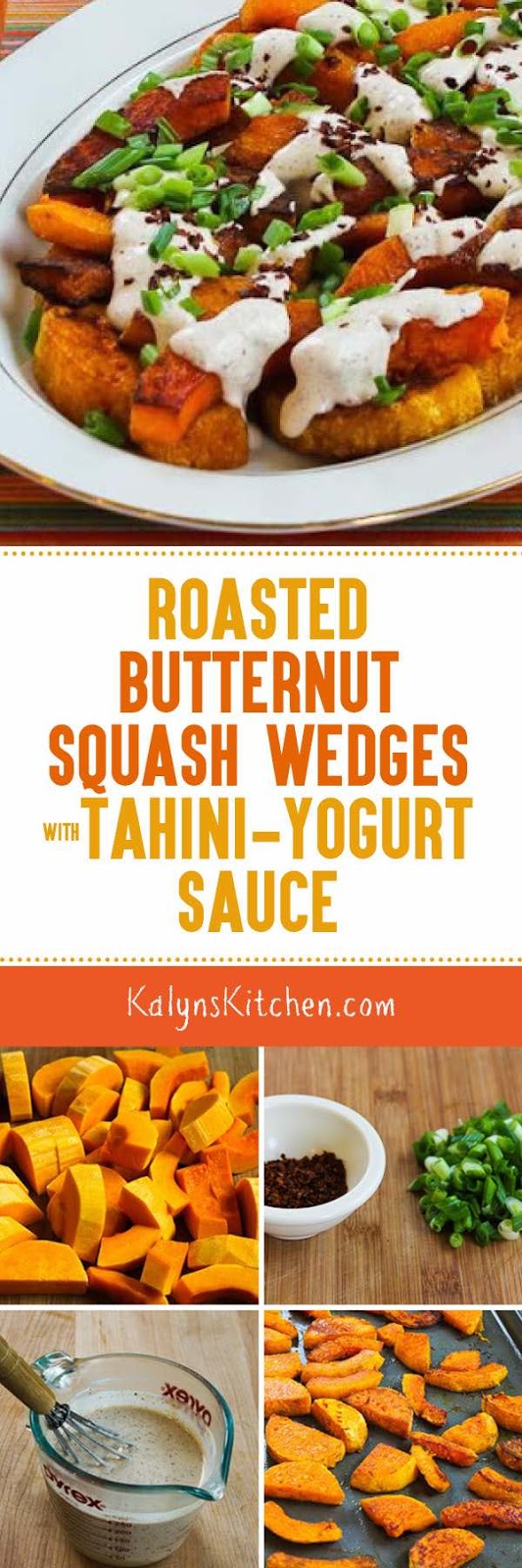 Roasted Butternut Squash Wedges with TahiniYogurt Sauce, Sumac, and