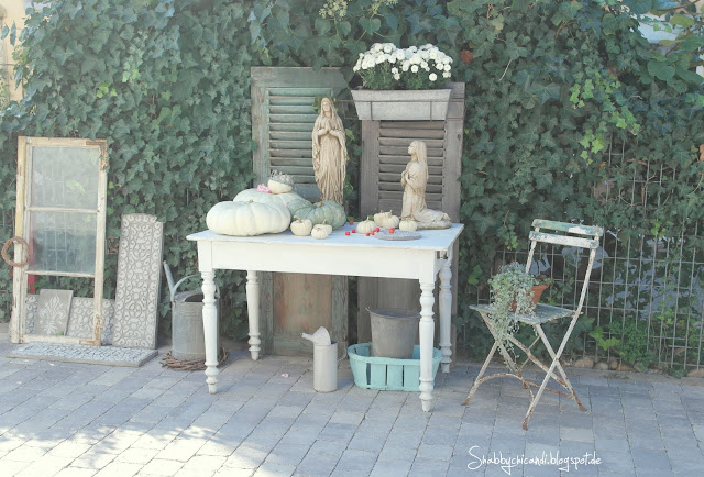 Herbstdekoration im Shabby chic Stil