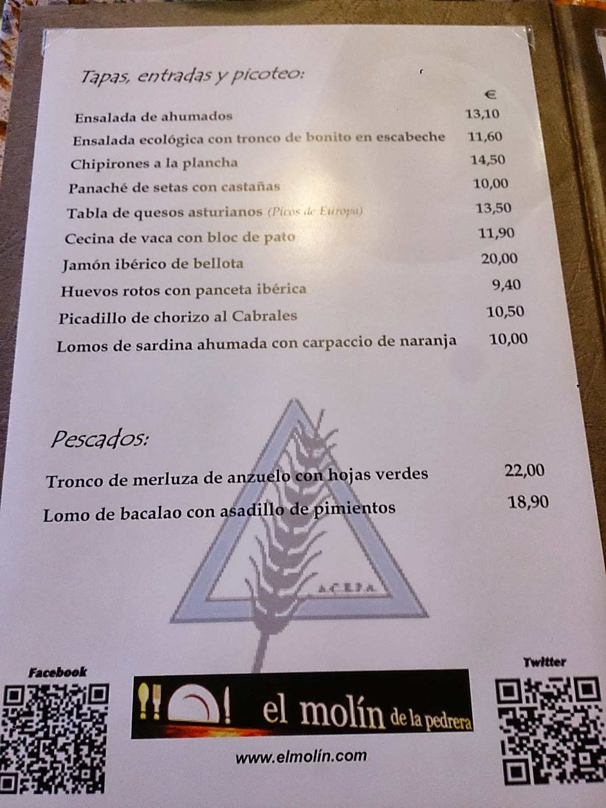 Restaurantes Sin Gluten El Molín de la Pedrera (Cangas de Onís)