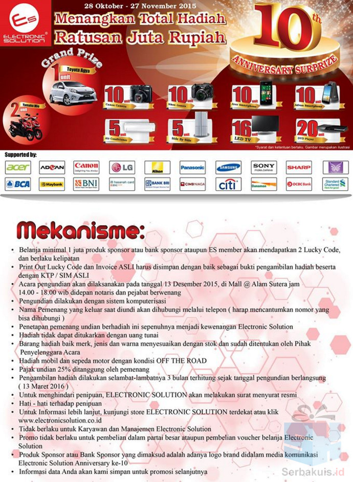 Undian Electronic Solutions 10th Anniversary Surprize