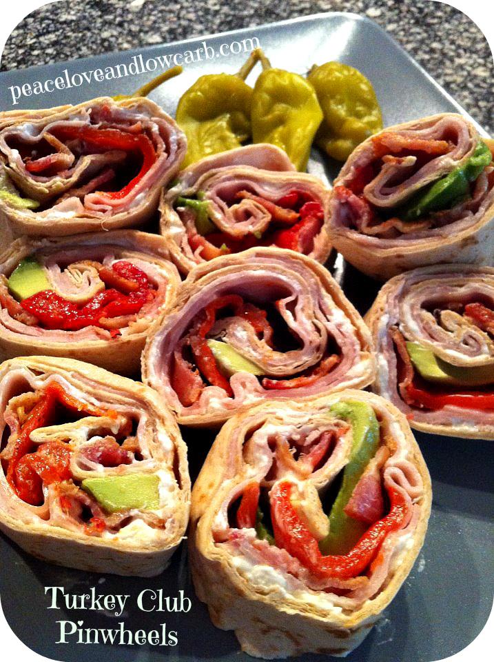Low Carb Turkey Club Pinwheels