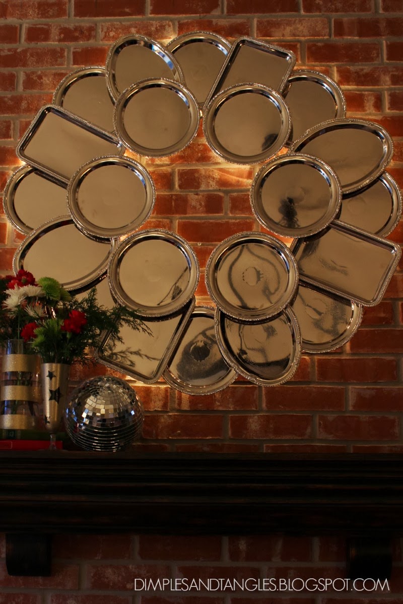 DOLLAR TREE METAL SERVING TRAY WREATH Dimples and Tangles